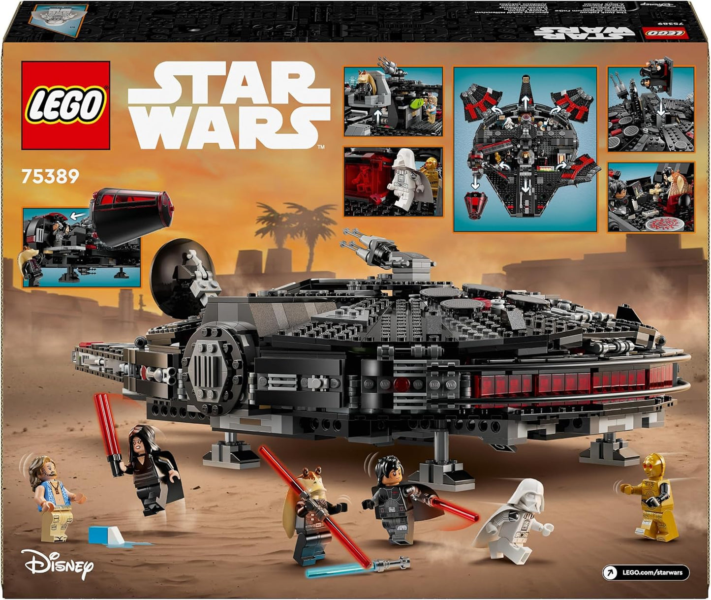LEGO Star Wars The Black Falcon - Collectible Spaceship Set - Buildable Brick Vehicle for Kids - Birthday Gift for Boys, Girls and Fans 75389