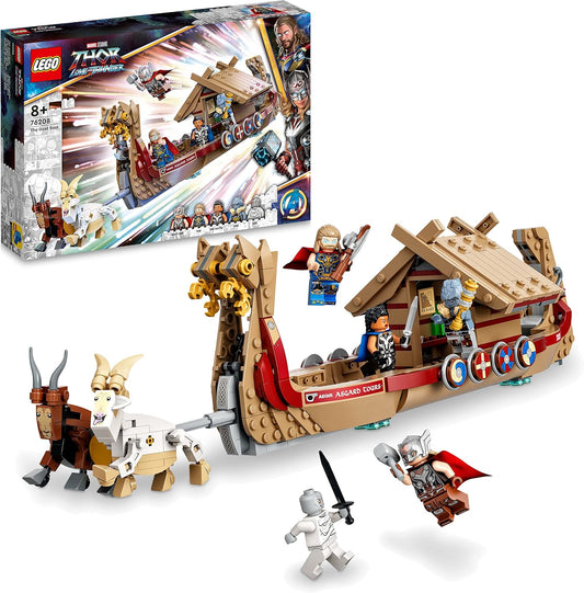 LEGO Marvel The Goat Boat 76208 Building Set with Thor, Korg, Valkyrie Minifigures, and Stormbreaker