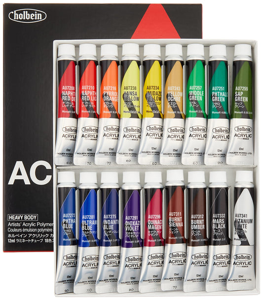 Holbein Acrylic paint Acri Rich colors School Set 18 colors AU7392 12ml 17392
