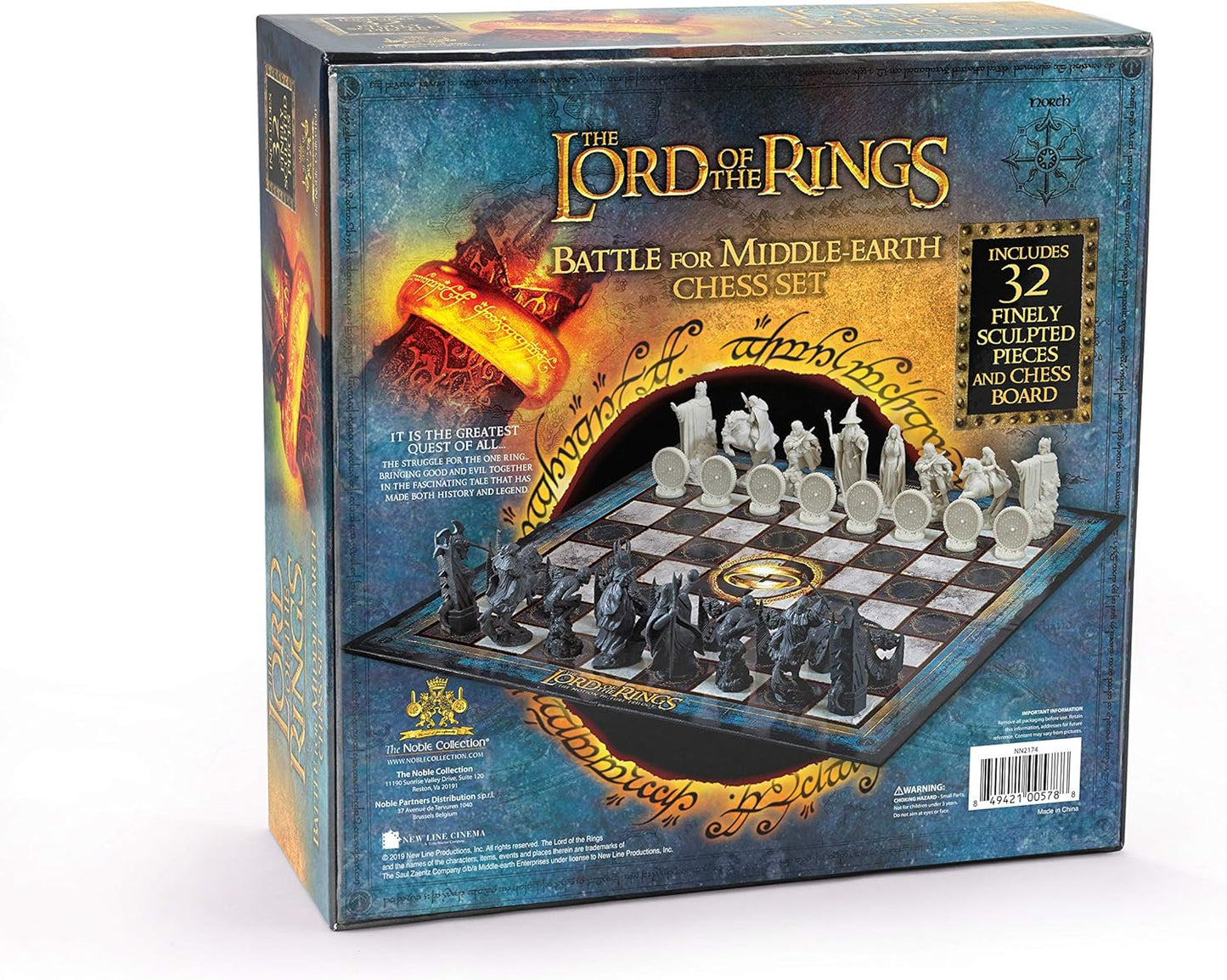 The Noble Collection The Lord of The Rings - Chess Set: Battle for Middle-Earth,Black, for 5 Players