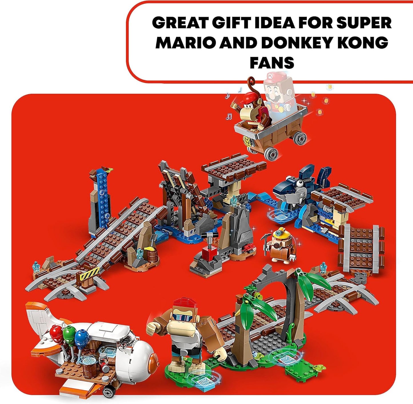LEGO Super Mario 71425 Diddy Kong’s Mine Cart Ride, Toy Blocks