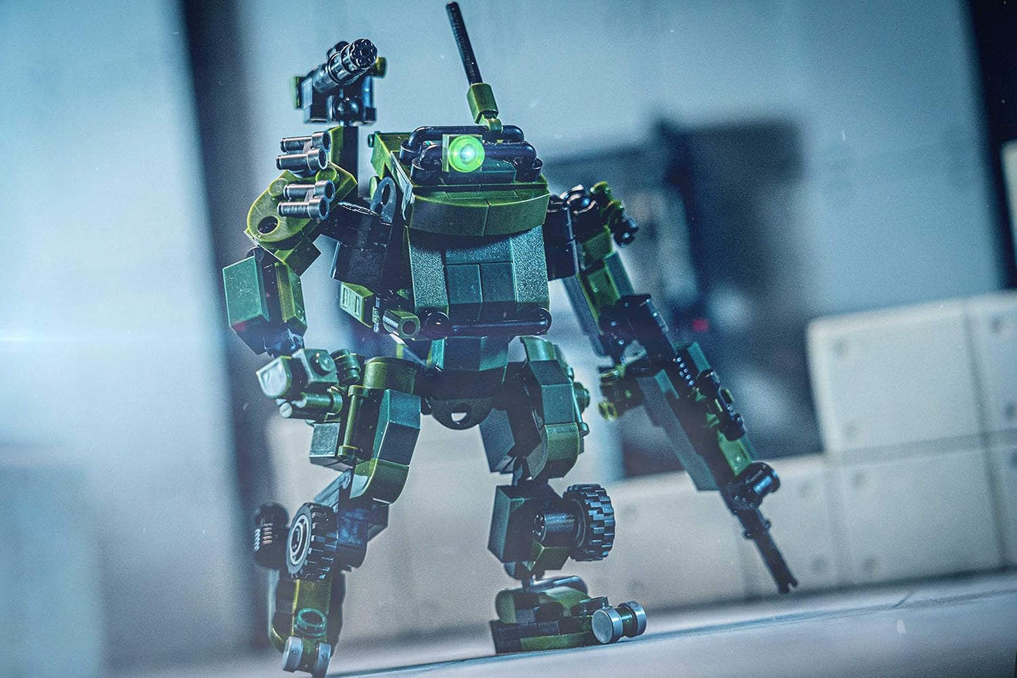 MyBuild Mecha Frame Armed Forces 7002 - Ajax Mech and Army Vehicle Building Toy Military Themed Builing Brick Set