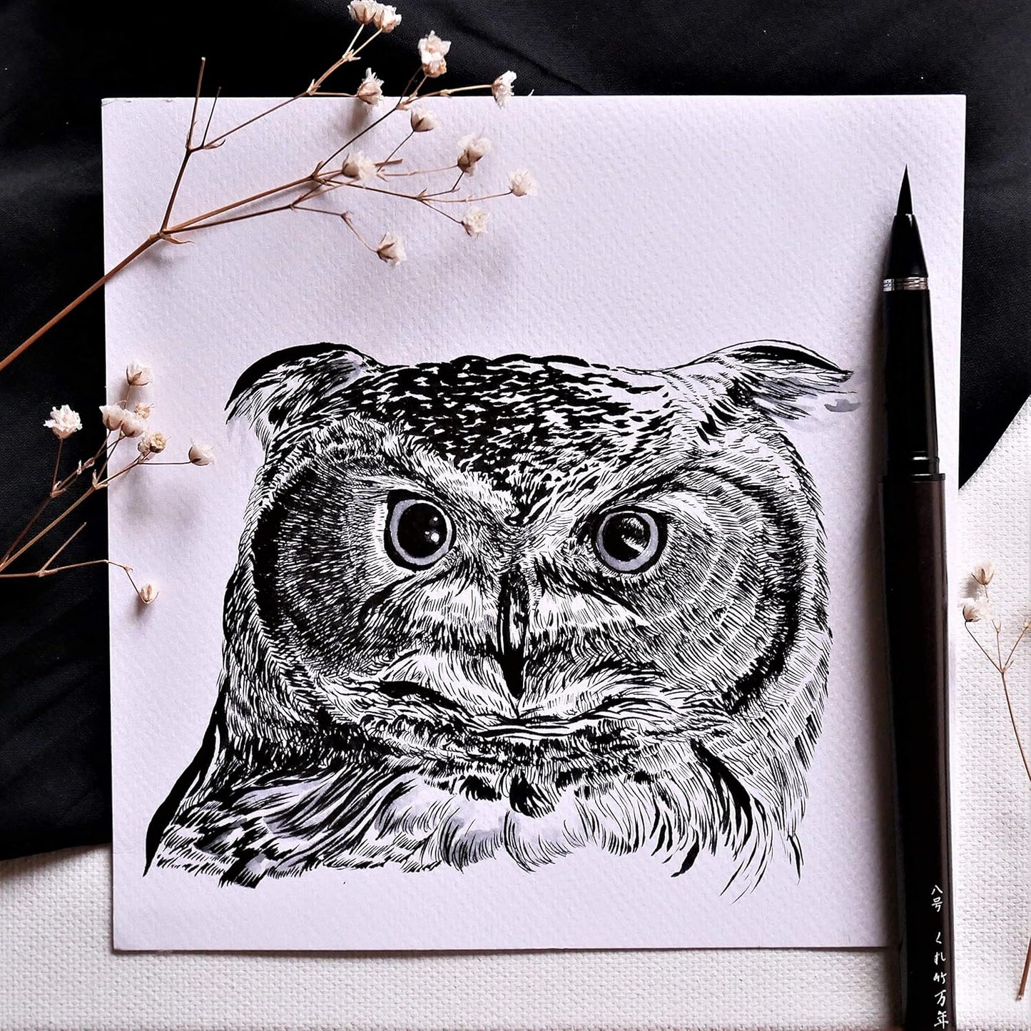 Kuretake Fountain Brush Pen TAKUJO (No.8), Black Ink, for Calligraphy, Manga, Drawing, Professional, Artist, Made in Japan