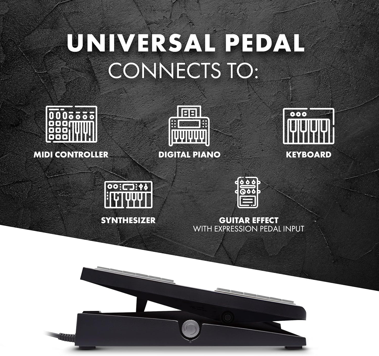 M-Audio EX-P | Universal Expression Pedal for Keyboards, MIDI Keyboards/Controllers and Supported Guitar Effects Pedals