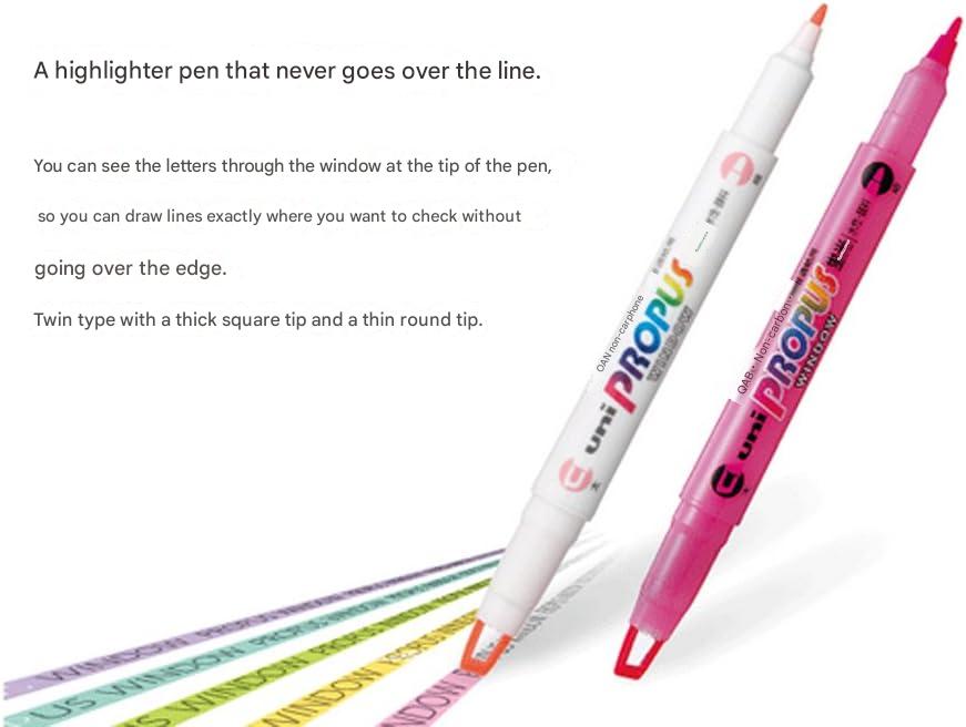 Mitsubishi Pencil Highlighter, Propus Window, Soft Color, PUS102T.51, Cherry Blossom, 10 Count