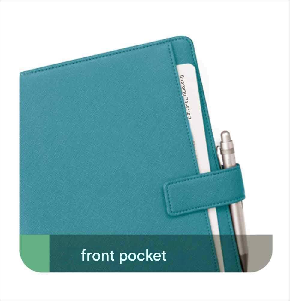 Raymei Fujii CN229A Notebook Cover, A5, Multi-Cover Notebook with Belt, Blue