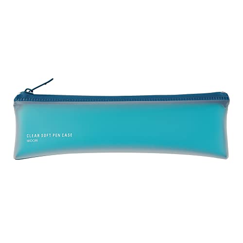 Midori 41817006 Pencil Case, Clear Soft Pen Case, Blue, Blue, Modern