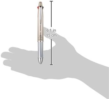PILOT Dr. Grip 4+1, 4 Color 0.7 mm Ballpoint Multi Pen and 0.5 mm Pencil - Champagne Gold Body