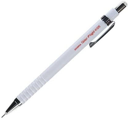 ZEBRA Color Flight 0.5mm Lead Mechanical Pencil, White Body (MA53-W)