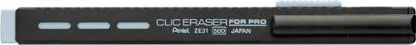 Pentel ZE31-A Rectangle Holder Eraser, Click Eraser, Product Size: 0.5 x 0.3 x 4.8 inches (14 x 8 x 122 mm), 0.3 oz (9 g), Black