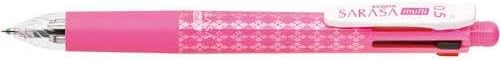 ZEBRA Multi Function Sarasa 4???S Black/Red/Blue/Green Ink 0.5mm Ballpoint Pen, 0.5mm Mechanical Pencil, Pink Body (J4SA11-P)