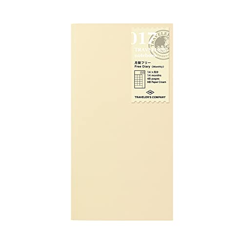 1 X Midori Traveler's Notebook (Refill 017) Monthly Diary