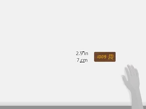 Iris Ohyama ICW-01WH-T Alarm Clock, Digital Brightness Adjustment, Temperature and Humidity Display, Table Clock, Power Saving Mode, Wood Grain Design, Multi-Functional Type, Brown