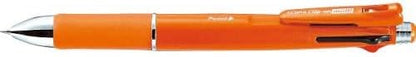 ZEBRA Clip-On 1000, 4 Color 0.7 mm Ballpoint Multi Pen 0.5 mm Pencil, Orange Body (B4SA2-OR)