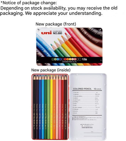 Mitsubishi Pencil K88012CP Colored Pencils, 880, 12 Colors
