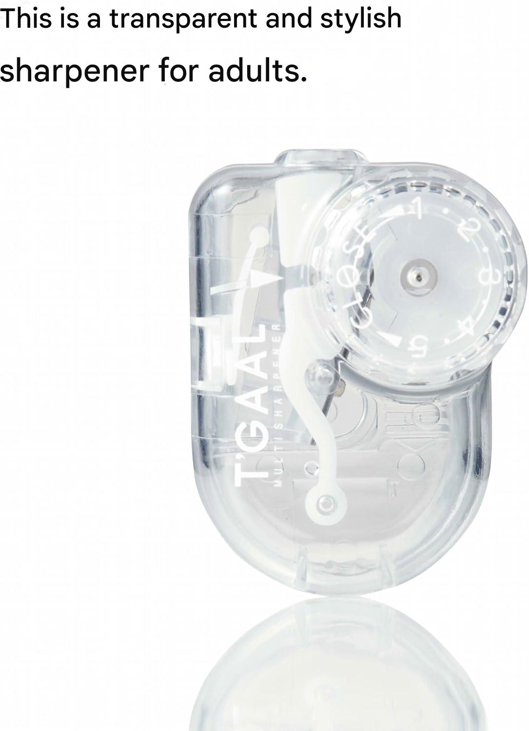 Transparent and stylish sharpener for adults on a white background