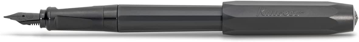 Kaweco PERKEO All Black Fountain Pen - Fine Nib, Ink Cartridges, 13 cm