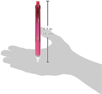 ZEBRA Multi Function Surari 4S Black/Red/Blue/Green Ink 0.5mm Ballpoint Pen, 0.5mm Mechanical Pencil, Pink Body (B4SAS11-P)