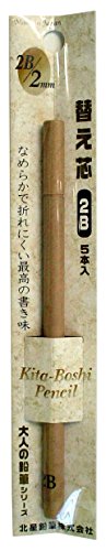 Kitaboshi 2.0mm Lead Refills for Mechanical Pencil, 2B, Black Lead, 5ea/pk (OTP-1502B)