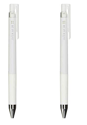 [Set of 2] Gel Ink Ballpoint Pen, Juice-Up, Knock Type, 0.02 inch (0.4 mm), Pastel Color [White] LJP-20
