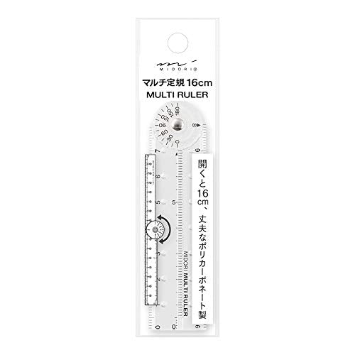 DESIGNPHIL 42263006 Midori Multi Ruler, 6.3 inches (16 cm), Transparent