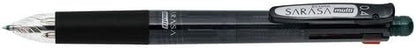 ZEBRA Multi Function Sarasa 4 Plus S Black/Red/Blue/Green Ink 0.4mm Ballpoint Pen, 0.5mm Mechanical Pencil, Black Body (J4SAS11-BK)