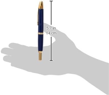 PILOT Fountain Pen Capless, M-Nib, Dark Blue Body (FC-15SR-DL-M) front view