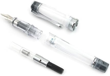 PILOT Prera Iro-Ai Calligraphy-Nib Transparent Black Body Fountain Pen (FPRN-350R-TBCM) close up nib
