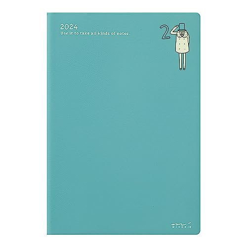 Midori Pocket Diary 22256006 Weekly Planner, 2024, B6, Cat Pattern, Starts January 2024 (Ojisan Print)