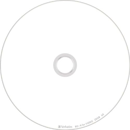 Verbatim Japan VBE130NP20SV1 Repeated Recording Blu-ray Disc BD-RE, 25 GB, 20 Sheets, White Printerable, Single Side, 1 Layer, 1-2 Time,