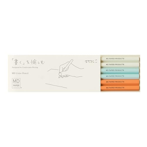 DESIGNPHIL 35323006 MIDORI Pencils, MD Colored Pencils, Set of 6