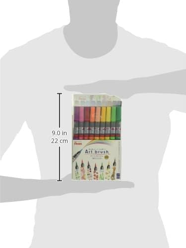 Pentel XGFL-18ST Color Brush Pen, Art Brush, Set of 18 Colors
