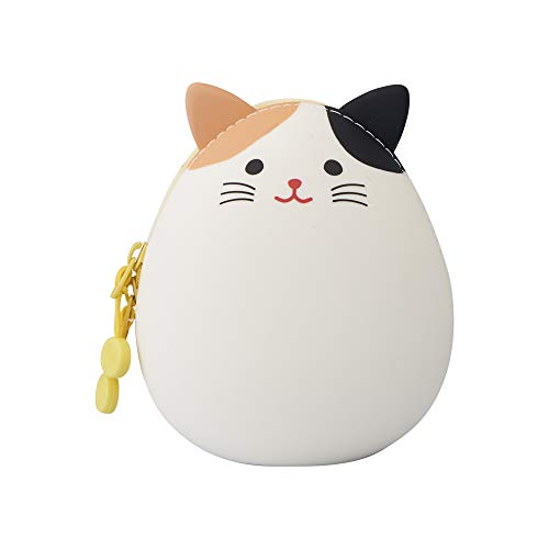 LIHITLAB PuniLabo Zipper Pouch, Egg-Shaped, Calico Cat (A7782-7), Medium: 2.2 ÌĉÛÓ 2.4 inches