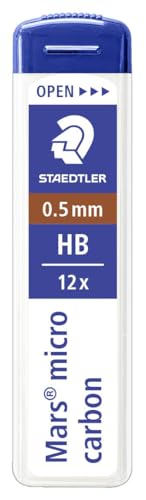 STAEDTLER Mars micro carbon 250 0.5mm HB - Pencil lead refills - 4 Tubes / Packs (48 Leads) HB