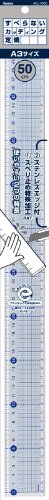Raymei Fujii ACJ1000 50 cm Cutting Ruler, Non-Slip, 20.1 inches, Black/White, Resin with Inserted Stainless Steel