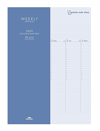 Raymei Fujii RFDR2481 2024 Schedule Book, System Notebook Diary, Vertical Weekly, B5 Size, Begins December 2023