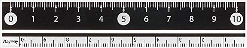 Raymay Fujii APJ128B Ruler, Easy to Read Black and White Ruler, 3.9 inches (10 cm), Black