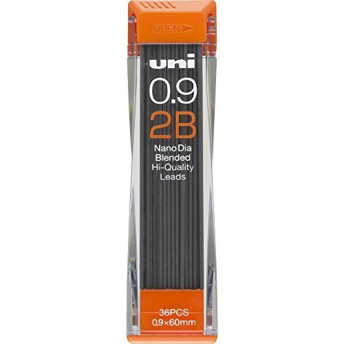 Uni Mechanical Pencil Lead, Nano Dia, 0.9mm, 2B (U09202ND2B)