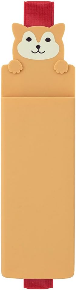 LIHITLAB PuniLab Book Band with Pen Case Holder, 2.1" ?� 0.8", Shiba Dog (A7720-2)