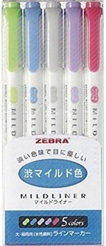 ZEBRA MILD Liner Double Sided Highlighter Noble Color 5 Set (WKT7-5C-NC) 2 Set