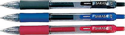 ZEBRA 14680 Sarasa Retractable Gel Pen, Black Ink, Medium, 24/Pack