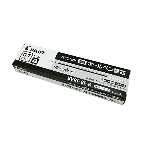 Pilot Ballpoint Ink Pen Refill Bvrf ‰ÛÒ 8 å¡F ‰ÛÒ B 0.7 mm Pack of 10 Black