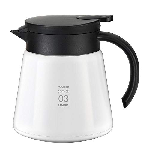 Hario V60 Insulated Metal Server, 800ml, White
