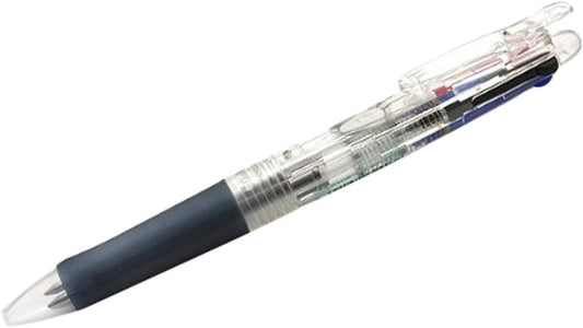 ZEBRA Clip-On G Series 3 Color Ballpoint Multi Pen, 0.7 mm, Clear Body (B3A3-C)
