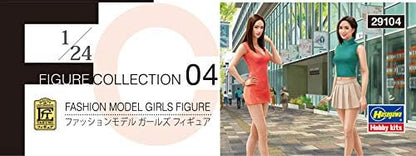Hasegawa FC04 1/24 Figure Collection Series, Fashion Model, Girls Figure (Set of 2), Plastic Model