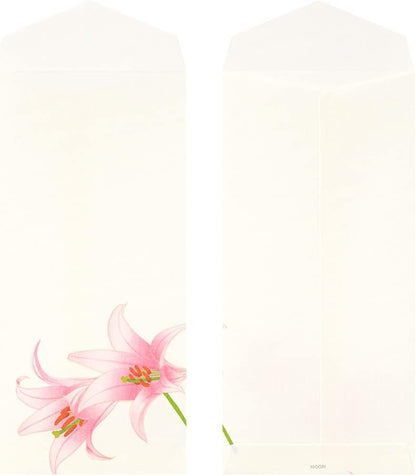 Midori 87102006 Envelope Paper Series, Summer Letter, 4 Patterns, Summer Floral Pattern