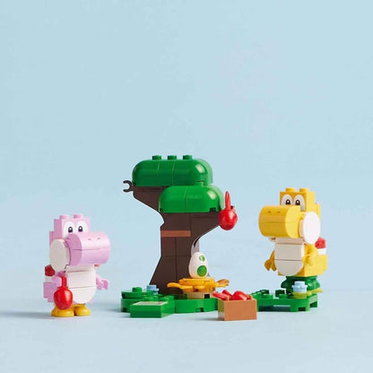 LEGO Super Mario Yoshi's Wild Forest Expansion Set, Toy with 2 Yoshi Figures Made of Stones for Boys and Girls, Small Gift for Children and Gamers from 6 Years 71428
