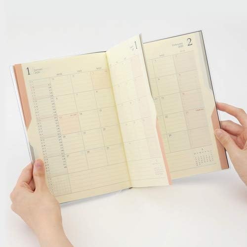 Design Fill Midori 27827006 Double Schedule Planner, 2020, A5, Monthly, Beige (Starts October 2019)