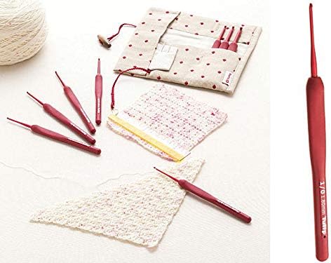 Crochet, ETIMO Red Crochet with Cushion Grip, No. 10/0, Tulip Tulip