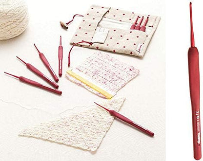Crochet, ETIMO Red Crochet with Cushion Grip, No. 10/0, Tulip Tulip